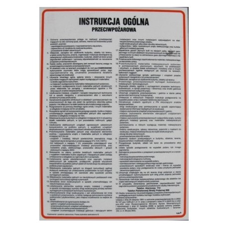 General fire - protection instructions. Instrukcja ogólna przeciwpożarowa ( wersja angielska ) - DB 002
