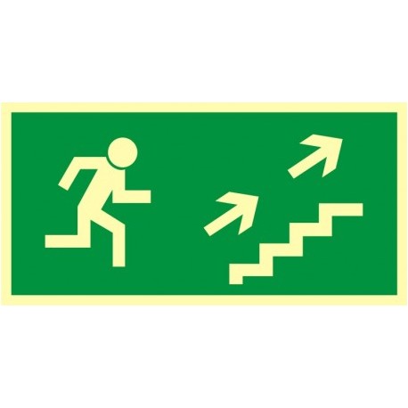 Kierunek do wyjścia drogi ewakuacyjnej schodami w górę 1